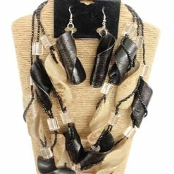 Mommy Paradise Custom Jewelry 3 Strands Seed Beads With Curly Wood Necklace Set Multi Color By IVETH 17 Mommy Paradise Custom Jewelry 3 Strands Seed Beads With Curly Wood Necklace Set Multi Color By IVETH