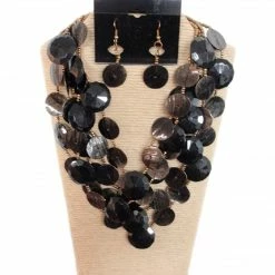 Mommy Paradise Custom Jewelry 5 Strands Shell And Resin Multi Strands Necklace Set Multi Color By IVETH