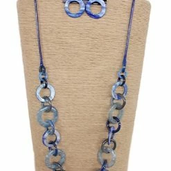 Custom Jewelry Wax Cord With Round Shells And Resin Rings Set By IVETH