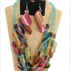 Mommy Paradise Custom Jewelry 3 Strands Seed Beads With Curly Wood Necklace Set Multi Color By IVETH 20 Mommy Paradise Custom Jewelry 3 Strands Seed Beads With Curly Wood Necklace Set Multi Color By IVETH