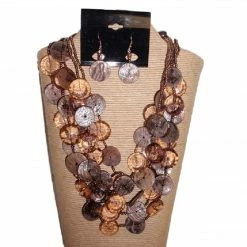 Mommy Paradise Custom Jewelry 5 Strands Shell And Resin Multi Strands Necklace Set Multi Color By IVETH