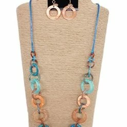 Custom Jewelry Wax Cord With Round Shells And Resin Rings Set By IVETH