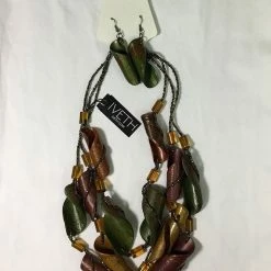Mommy Paradise Custom Jewelry 3 Strands Seed Beads With Curly Wood Necklace Set Multi Color By IVETH 24 Mommy Paradise Custom Jewelry 3 Strands Seed Beads With Curly Wood Necklace Set Multi Color By IVETH