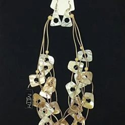 Custom Jewelry 3 Strands Wax Cord With Multicolor Kabibi Shells And Natural Wood Beads Set By IVETH