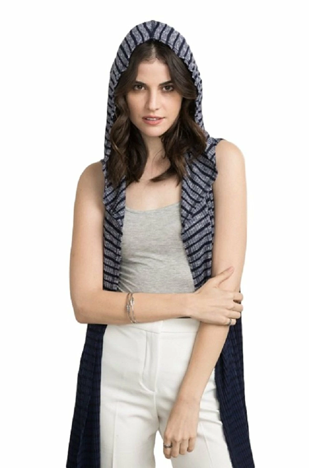 Apparel Tie Dye Sleeveless Hoodie Cardigan In Navy By IVETH 3 Apparel Tie Dye Sleeveless Hoodie Cardigan In Navy By IVETH
