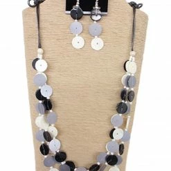 Custom Jewelry Wax Cord With Sequins Buttons Necklace Set By IVETH