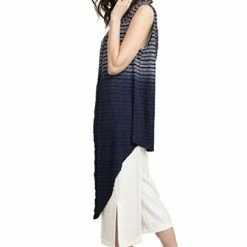 Apparel Tie Dye Sleeveless Hoodie Cardigan In Navy By IVETH