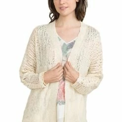 IVETH Dolman Sleeve Pointelle Cardigan