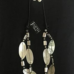 Custom Jewelry 2 Strand Necklace With Wax Cord And Lip Shells Set By IVETH