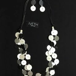 Custom Jewelry Wax Cord With Sequins Buttons Necklace Set By IVETH