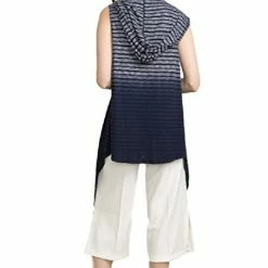 Apparel Tie Dye Sleeveless Hoodie Cardigan In Navy By IVETH 9 Apparel Tie Dye Sleeveless Hoodie Cardigan In Navy By IVETH