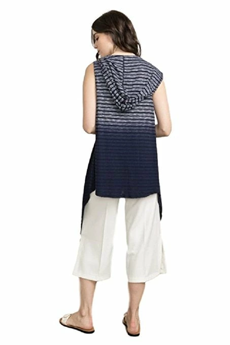 Apparel Tie Dye Sleeveless Hoodie Cardigan In Navy By IVETH 5 Apparel Tie Dye Sleeveless Hoodie Cardigan In Navy By IVETH
