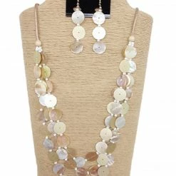 Custom Jewelry Wax Cord With Sequins Buttons Necklace Set By IVETH