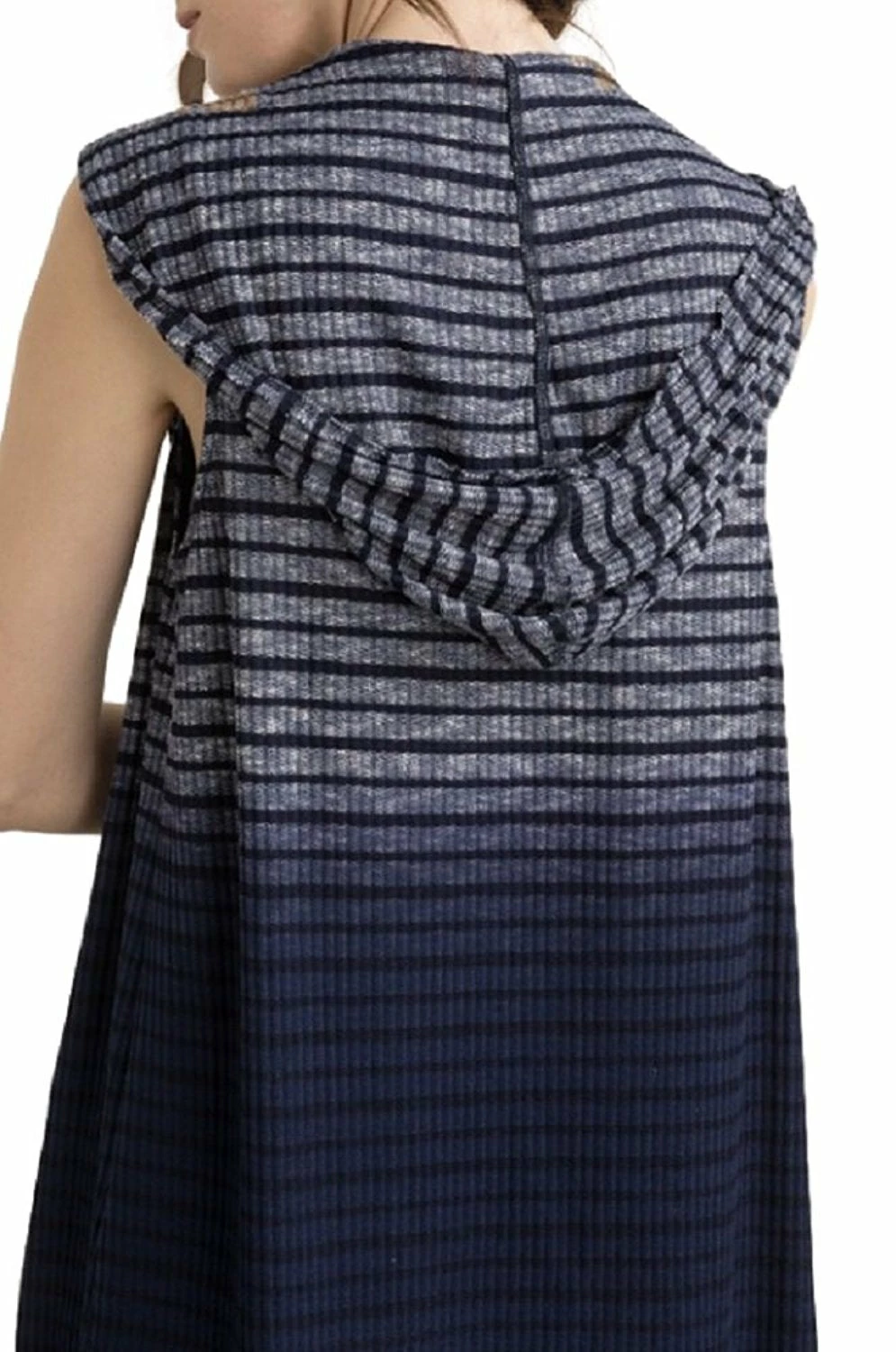 Apparel Tie Dye Sleeveless Hoodie Cardigan In Navy By IVETH 6 Apparel Tie Dye Sleeveless Hoodie Cardigan In Navy By IVETH