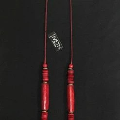 Custom Jewelry Wax Cord With Wood Round Disk And Rectangular Capiz Tubes Set By IVETH