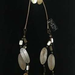 Custom Jewelry 2 Strand Necklace With Wax Cord And Lip Shells Set By IVETH 21 Custom Jewelry 2 Strand Necklace With Wax Cord And Lip Shells Set By IVETH