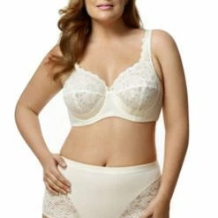 Elila Full Coverage Stretch Lace Underwire Bra Ivory And Black 2311