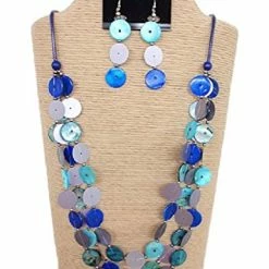 Custom Jewelry Wax Cord With Sequins Buttons Necklace Set By IVETH