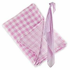 Lulujo Baby Cotton Reversible Muslin Swaddling Blanket Passion Pink Last One!