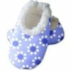 Snoozies Baby's Fleece Lined Footies, Blue With Flowers Small, 0-3m