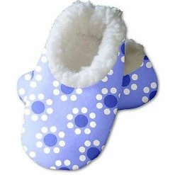 Snoozies Baby's Fleece Lined Footies, Blue With Flowers Small, 0-3m