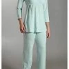 Maternity Clothes La Leche League Sandi Maternity Nursing PJ Set 4365 Aqua X-Large