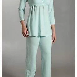 Maternity Clothes La Leche League Sandi Maternity Nursing PJ Set 4365 Aqua X-Large