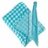 Lulujo Baby Cotton Reversible Muslin Swaddling Blanket Aqua Fun