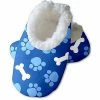 Snoozies Baby's Fleece Lined Footies, Blue Paws And White Bones Small, 0-3m 2 Snoozies Baby's Fleece Lined Footies, Blue Paws And White Bones Small, 0-3m