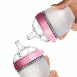 Comotomo Inc. Comotomo Slow Flow BPA Free Baby Bottles Pink 5 Ounce 2-Count