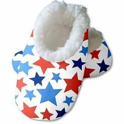Snoozies Baby's Fleece Lined Footies, White With Multi Color Stars Large, 6-12m