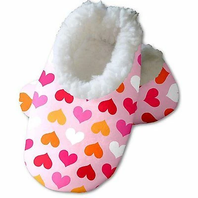 Snoozies Baby's Fleece Lined Footies, White With Rainbow Hearts Small, 0-3m 3 Snoozies Baby's Fleece Lined Footies, White With Rainbow Hearts Small, 0-3m