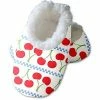 Snoozies Baby's Fleece Lined Footies, White With Cherries Medium, 3-6m