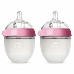 Comotomo Inc. Comotomo Slow Flow BPA Free Baby Bottles Pink 5 Ounce 2-Count