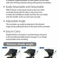 Manito Sun Shade UTSS-26000 Strollers&Car Seat Shield Red