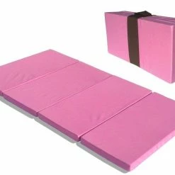 MamaDoo Kids Foldable Play Yard Mattress Or Sleep Mat Pink