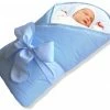 BundleBee Baby Wrap/Swaddle/Blanket, Feather Light/Blue, 0-4 Months