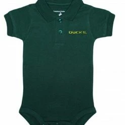 Creative Knitwear Unisex-baby College Pride Polo Onesie 3/6 Months Kelly/Oregon