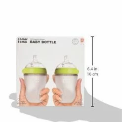 Comotomo Inc. Comotomo Slow Flow BPA Free Baby Bottle Green 5 Ounce 2-Count