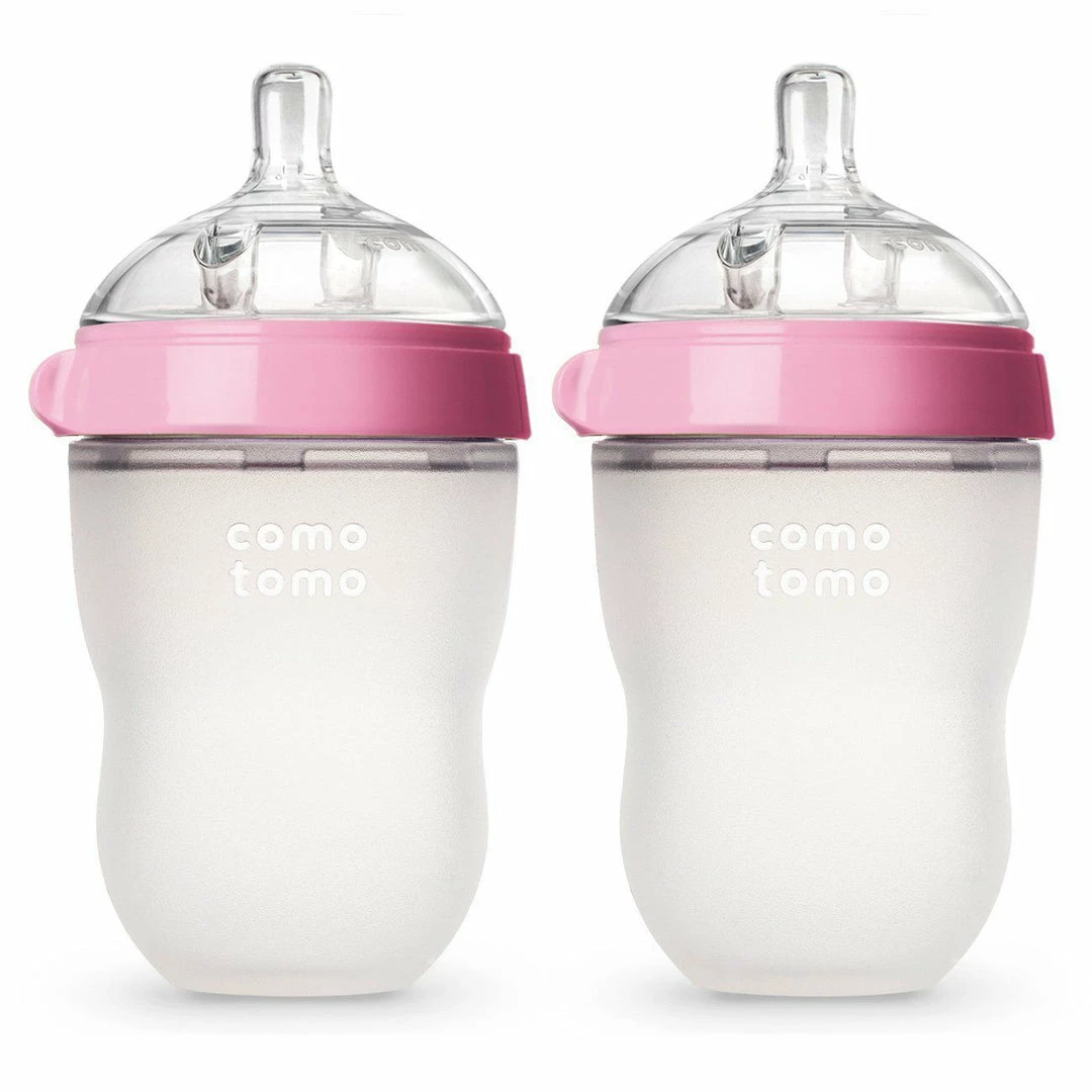 Comotomo Inc. Comotomo Medium Flow BPA Free Baby Bottles Pink 8 Ounce 2-Count 3 Comotomo Inc. Comotomo Medium Flow BPA Free Baby Bottles Pink 8 Ounce 2-Count