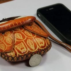 Purses Littlekapsworld Women's Owl Genuine Leather Mini Purse Wristlet Light Brown