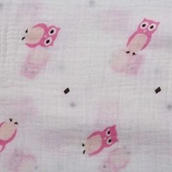 Lulujo Baby Muslin Cotton Swaddling Blanket - Pink Owl