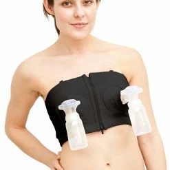 Simple Wishes Hands Free Breastpump Bra, Black, L-Plus Nursing Bras