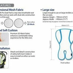 Manito Breath Pro Seat Pad BPST-36000 For Stroller & Car Seat Liner Black Gear 9 Manito Breath Pro Seat Pad BPST-36000 For Stroller & Car Seat Liner Black Gear