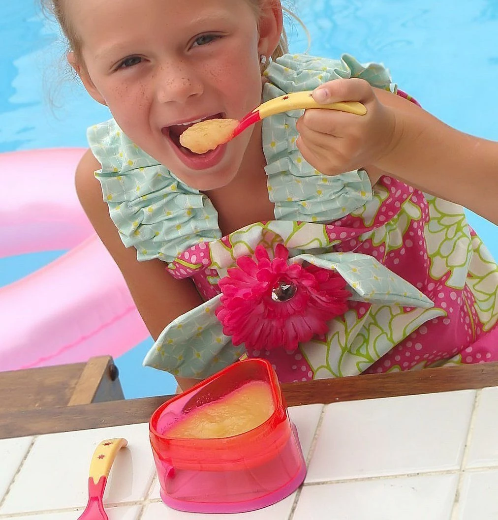 Baby Dipper Feeding Set, Pink - New Larger 6-ounce Non-slip Bowl, Easy One-hand 8 Baby Dipper Feeding Set, Pink - New Larger 6-ounce Non-slip Bowl, Easy One-hand