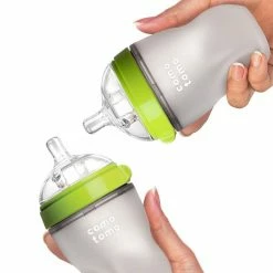 Comotomo Inc. Comotomo Medium Flow BPA Free Baby Bottle Green 8 Ounce 2-Count