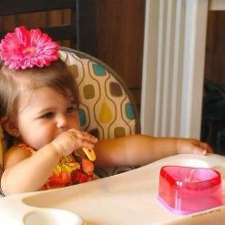 Baby Dipper Feeding Set, Pink - New Larger 6-ounce Non-slip Bowl, Easy One-hand 14 Baby Dipper Feeding Set, Pink - New Larger 6-ounce Non-slip Bowl, Easy One-hand