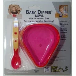 Baby Dipper Feeding Set, Pink - New Larger 6-ounce Non-slip Bowl, Easy One-hand 17 Baby Dipper Feeding Set, Pink - New Larger 6-ounce Non-slip Bowl, Easy One-hand