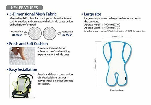 Gear Manito Breath Pro Seat Pad BPST-36000 For Stroller & Car Seat Liner Beige 5 Gear Manito Breath Pro Seat Pad BPST-36000 For Stroller & Car Seat Liner Beige