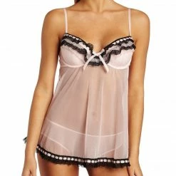 Jezebel Women's Ruffles Galore Babydoll Set Pink Large